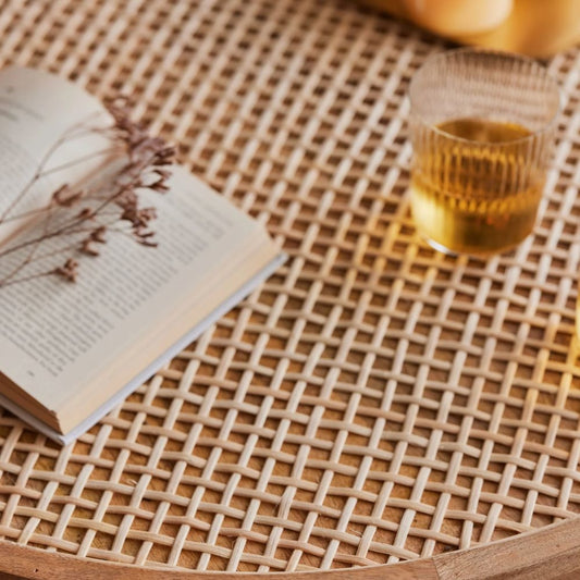 Handcrafted Wooden Cane Round Shape Wth Iron