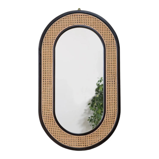Handcrafted Modern Cane Mirror