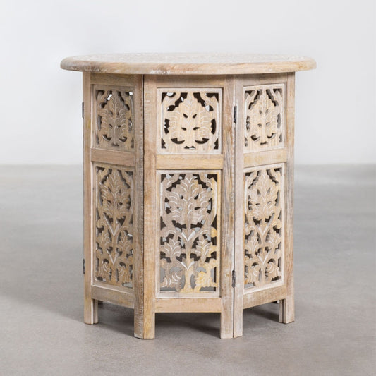 Hand-Carved Folding Side | Coffee Table