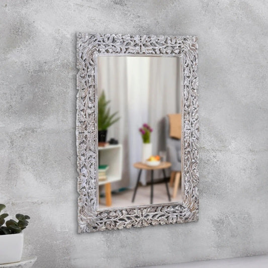 Hand Curved Antique Wooden Mirror