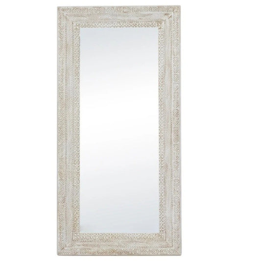 Handcarved Wooden Mirror