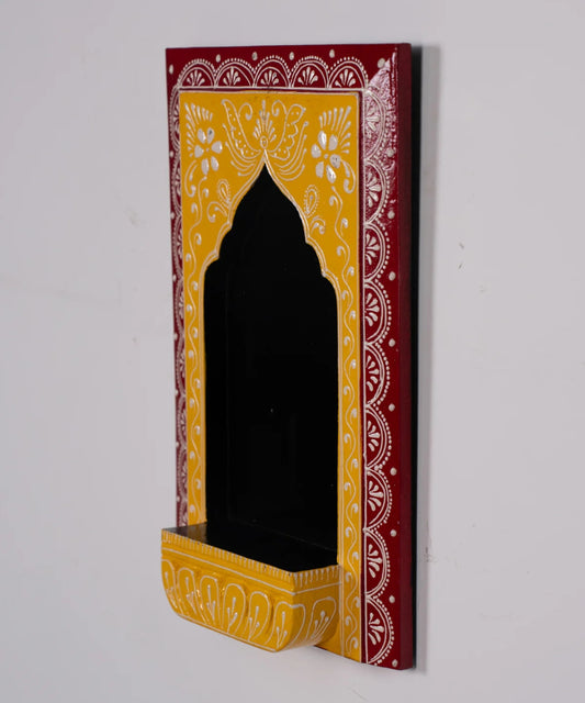 Wooden Hand Painted Wall Frame Red & Yellow