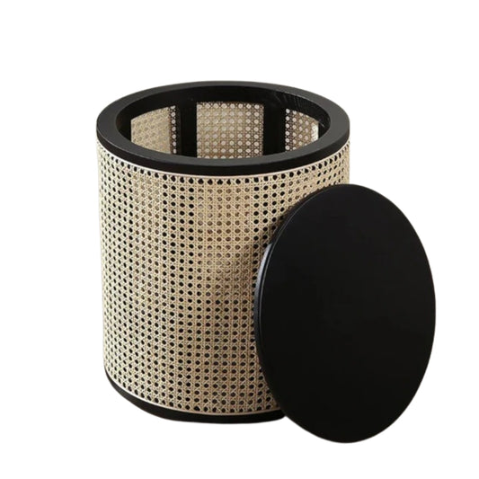 Handcrafted Wooden Cane Side Table