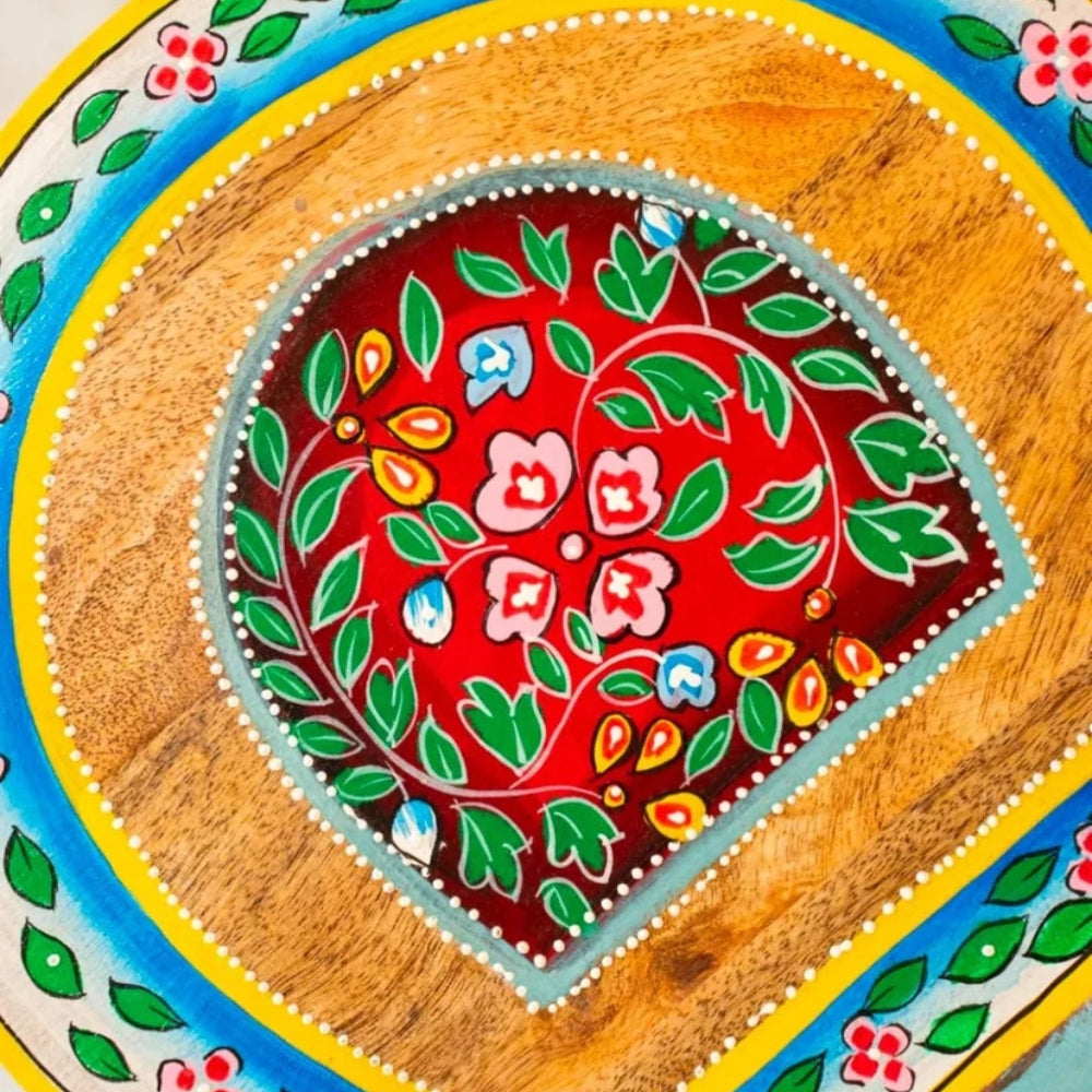 Handpainted Wooden Elephant Stool