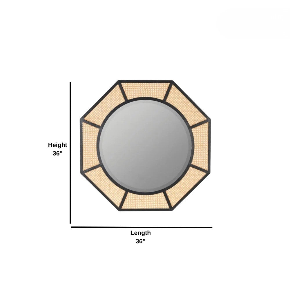 Handmade Cane Round Mirror