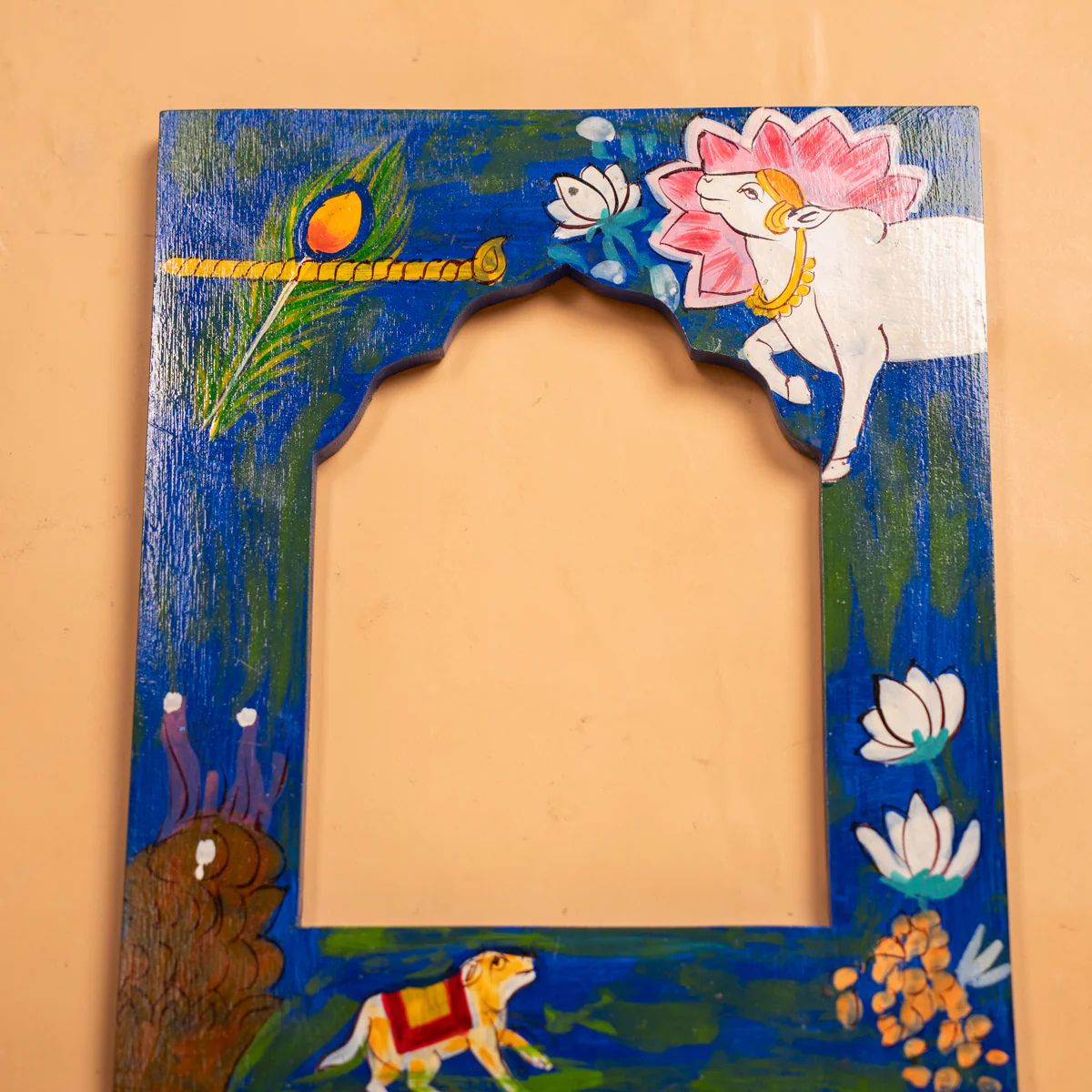 Wooden Hand Painted Photo Frame Blue