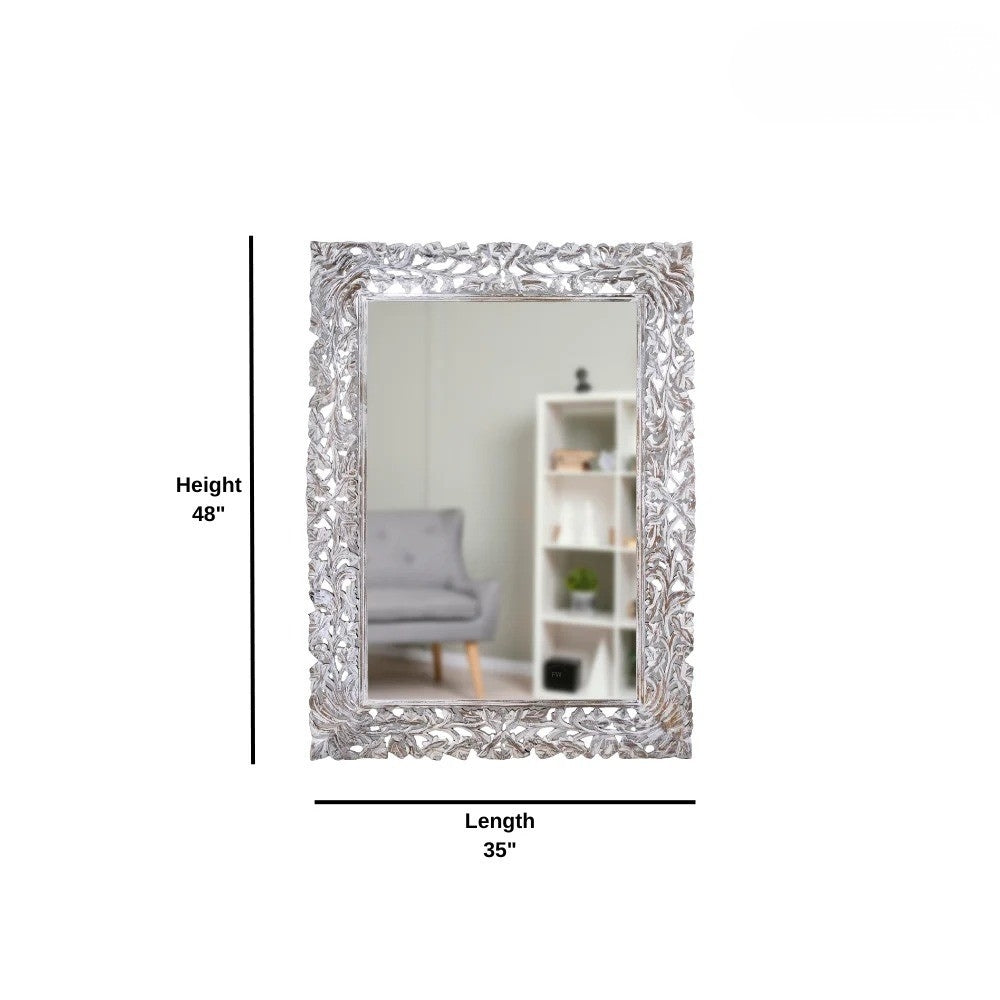 Hand Curved Antique Wooden Mirror