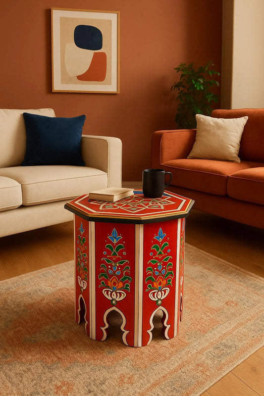 Hand-Painted Moroccan Side Table