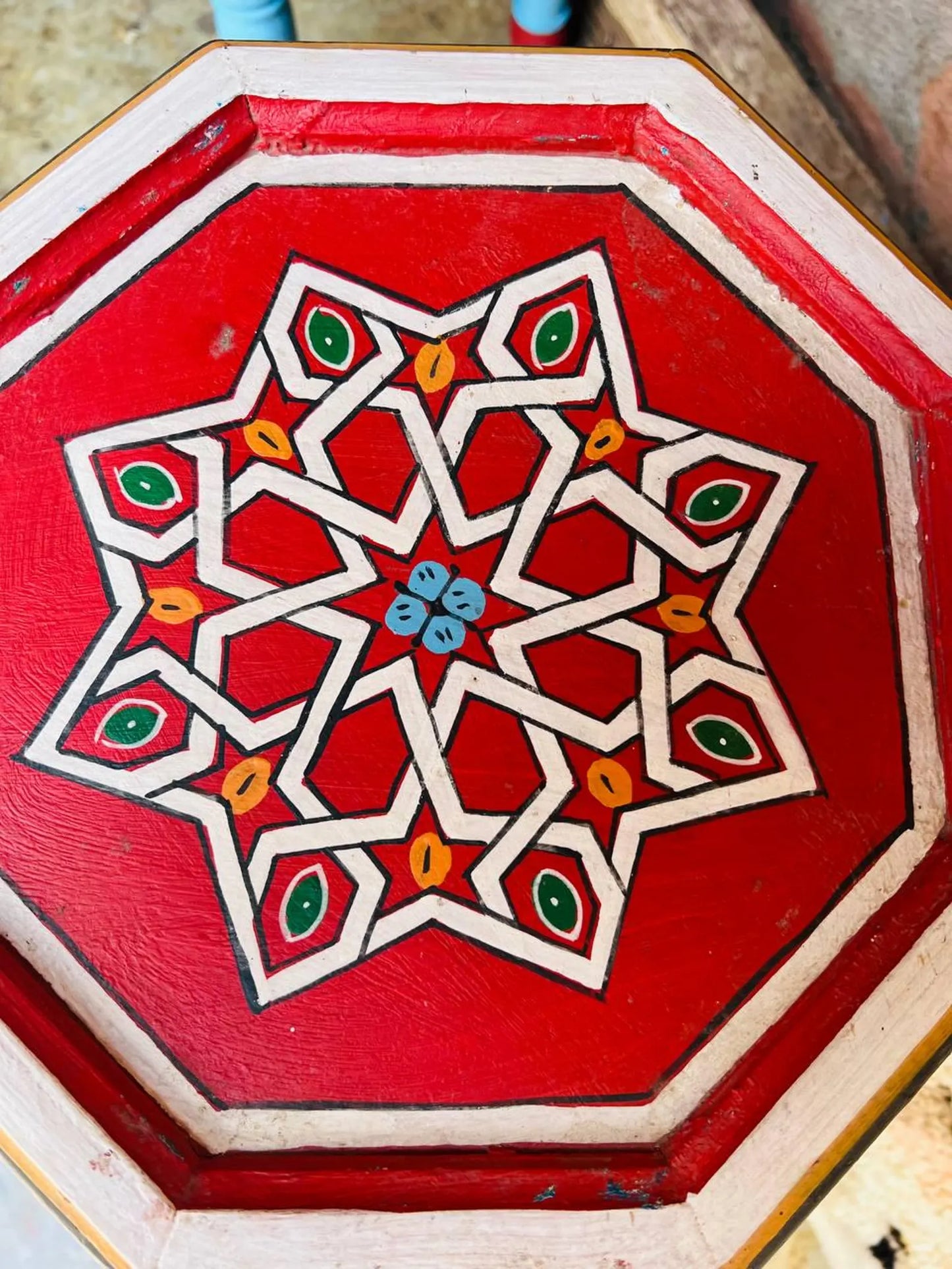 Hand-Painted Moroccan Side Table