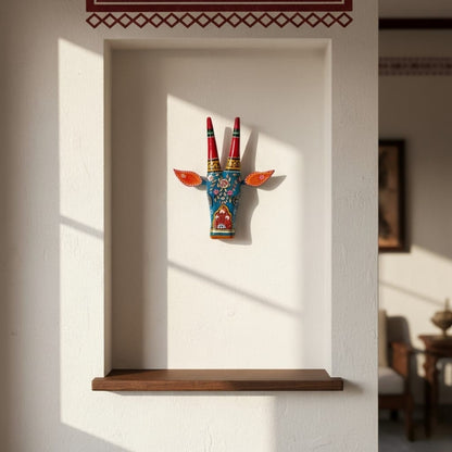 Hand Painted Cow Face Wall Decor