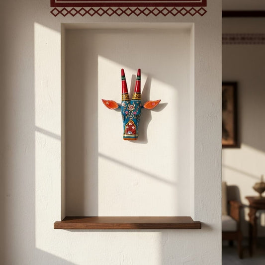 Hand Painted Cow Face Wall Decor