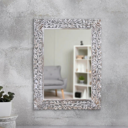 Hand Curved Antique Wooden Mirror