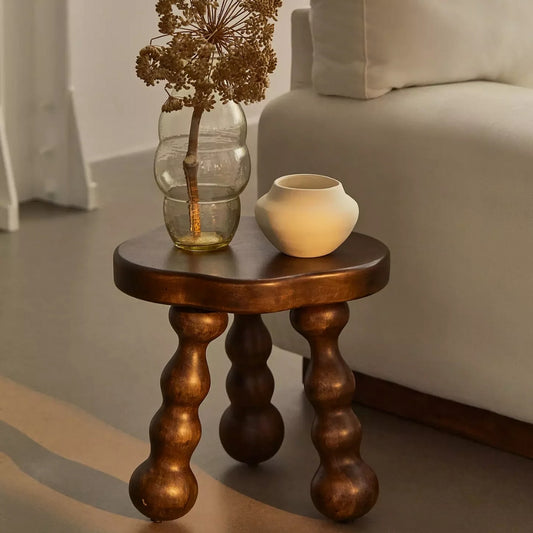 Wooden Antique Round Design Side Table