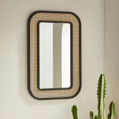 HandCrafted Modern Cane Mirror