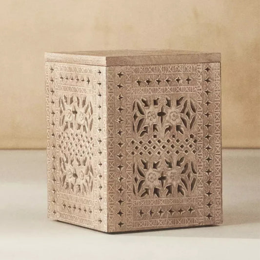 Handcrafted Wooden Curved Side Table