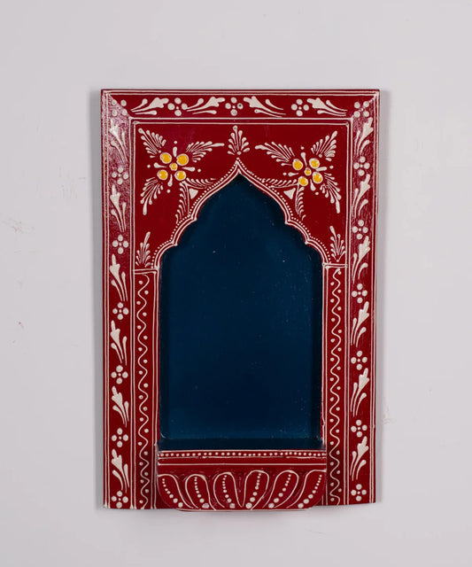 Wooden Hand Painted Wall Frame Red & Navy