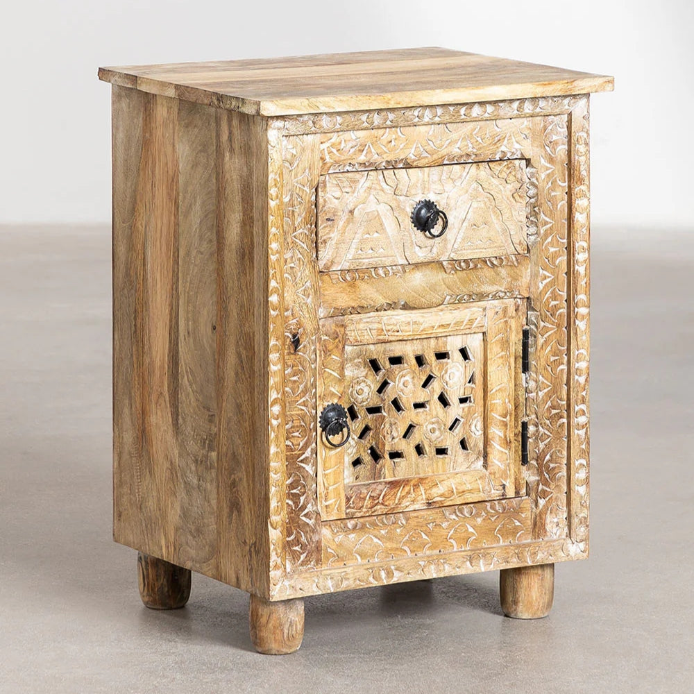 Flora Handcarved Bedside