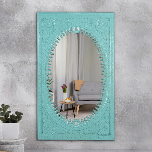 Hand Curved Modern Wooden Mirror