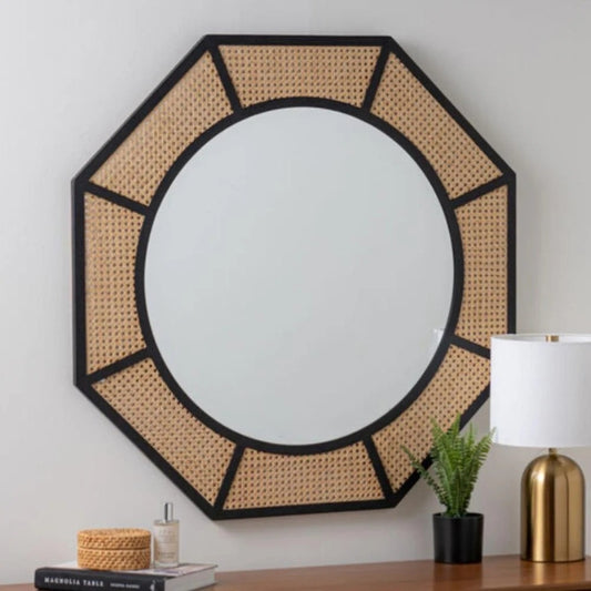 Handmade Cane Round Mirror