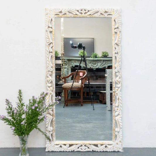 Handcarved Wooden Mirror