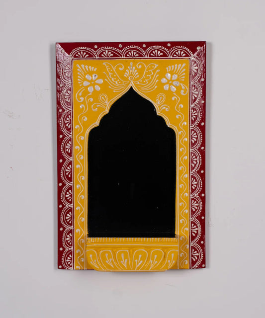 Wooden Hand Painted Wall Frame Red & Yellow