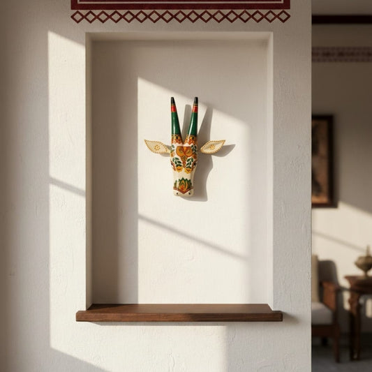 Hand Painted Cow Face Wall Decor