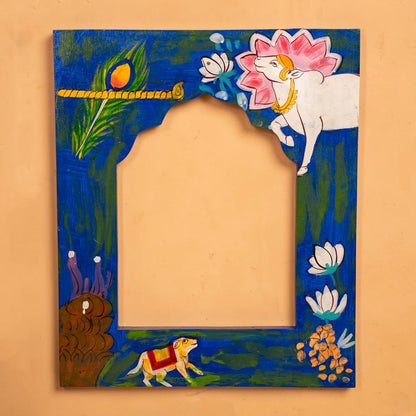 Wooden Hand Painted Photo Frame Blue