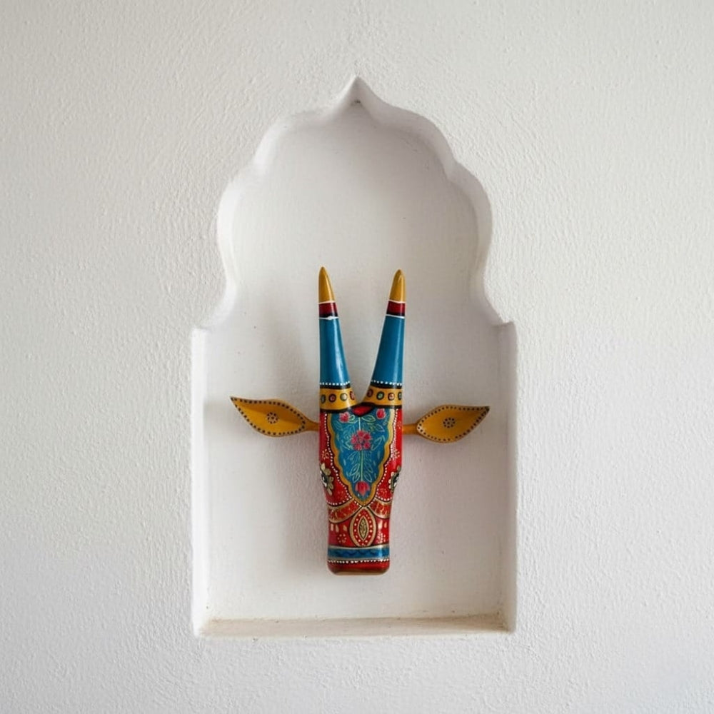 Hand Painted Cow Face Wall Decor