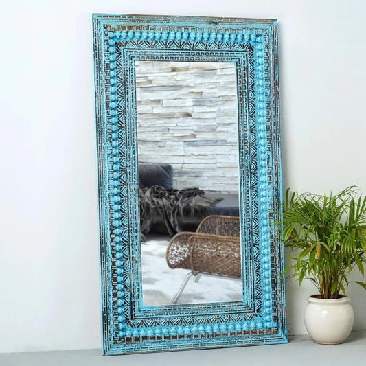 Hand Curved Modern Wooden Mirror