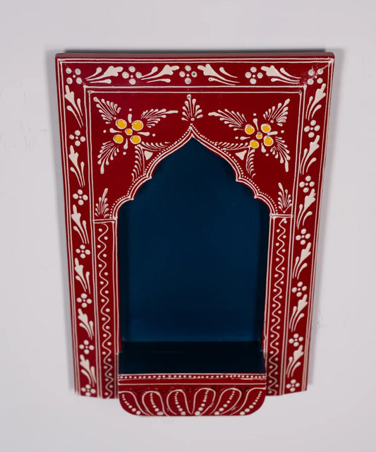 Wooden Hand Painted Wall Frame Red & Navy