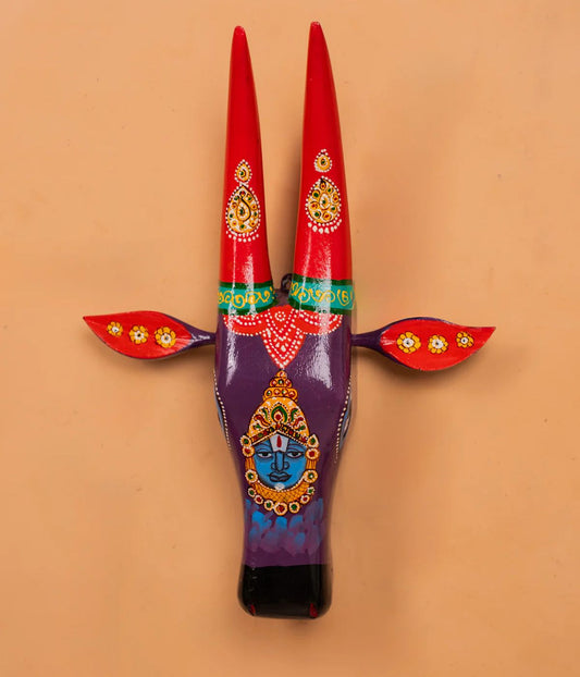 Hand Painted Cow Head red