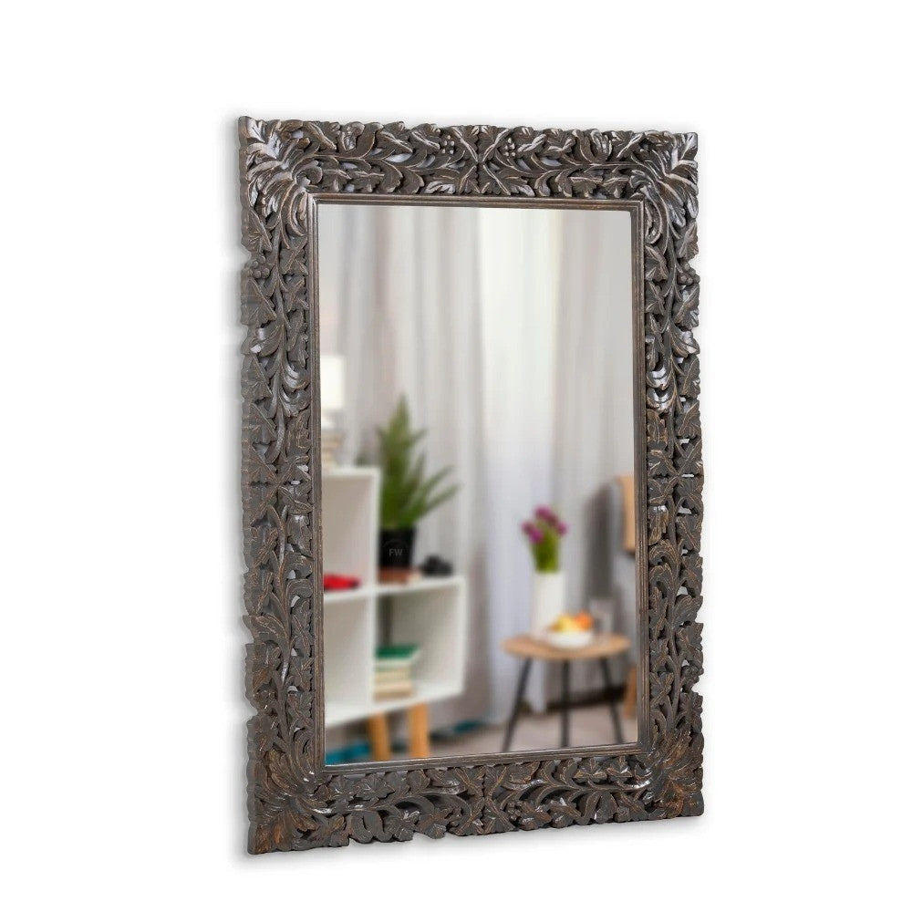 Hand Curved  Wooden Mirror