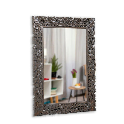 Hand Curved  Wooden Mirror