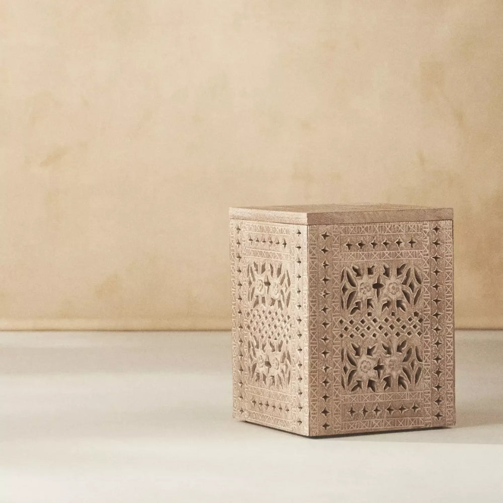 Handcrafted Wooden Curved Side Table