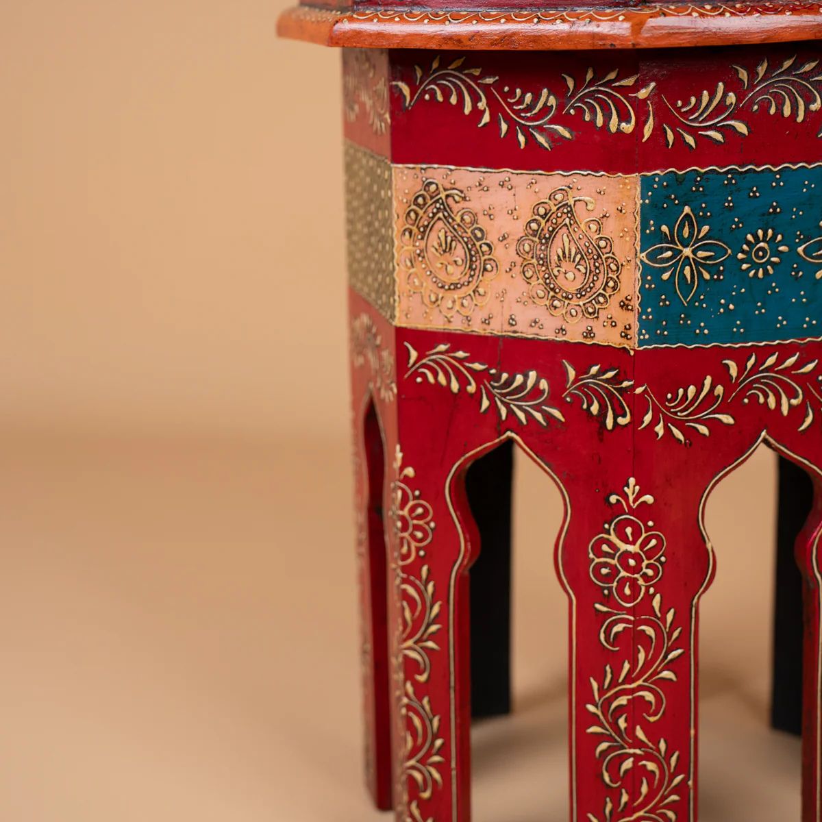 Vibrant Hand Painted Stool