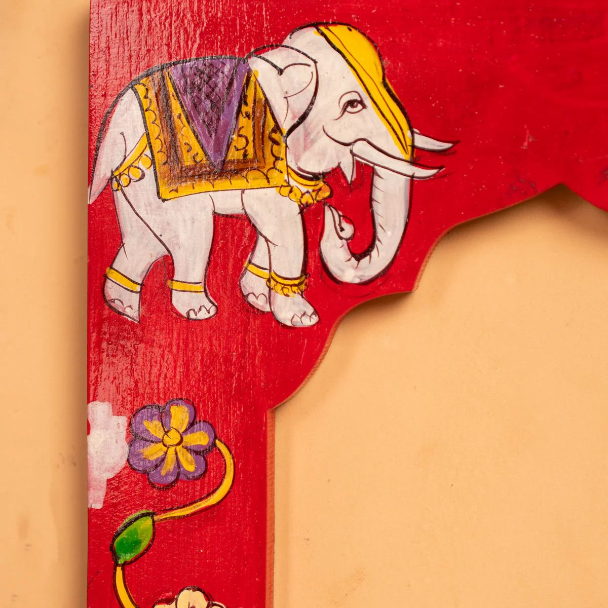 Wooden Hand Painted Photo Frame Red