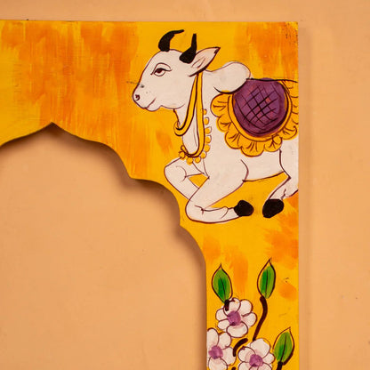 Wooden Hand Painted Photo Frame Yellow