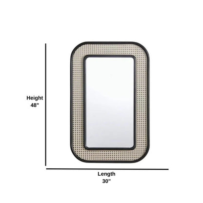 HandCrafted Modern Cane Mirror