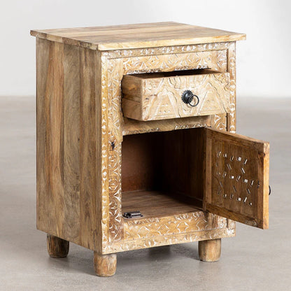 Flora Handcarved Bedside
