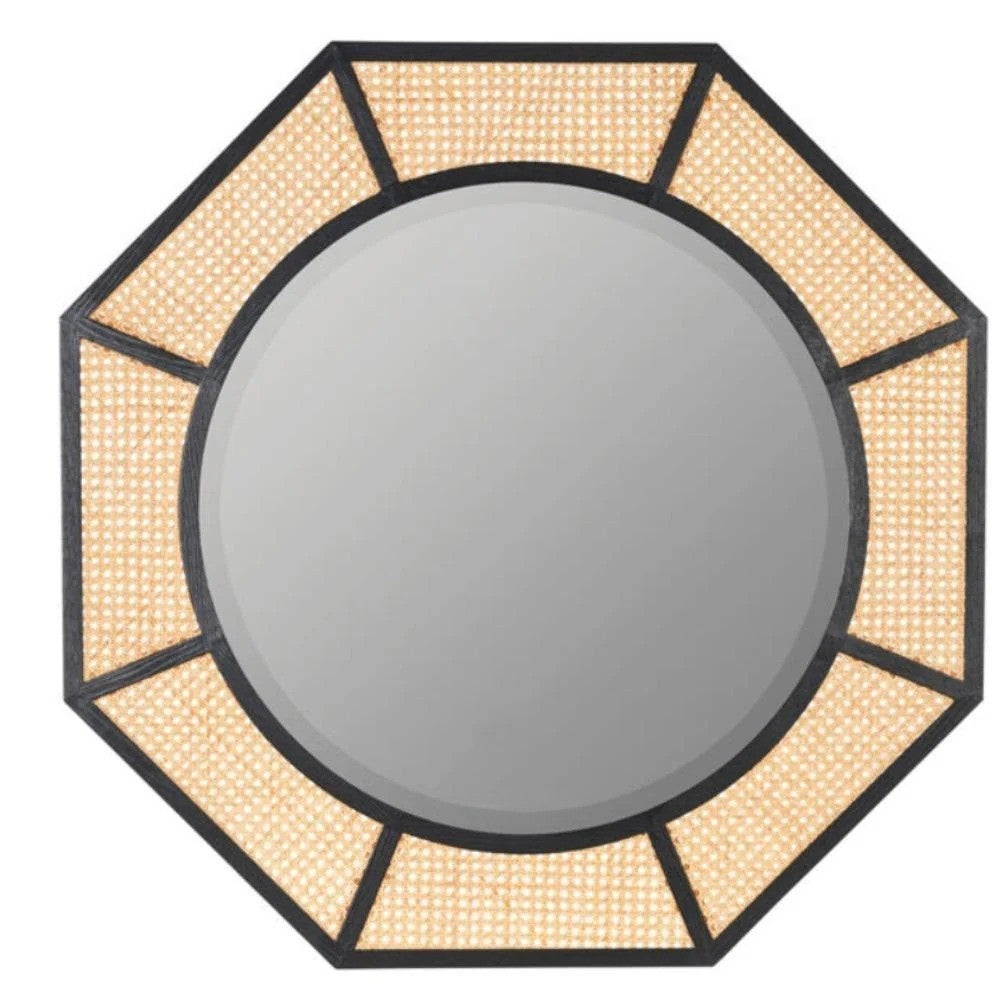 Handmade Cane Round Mirror