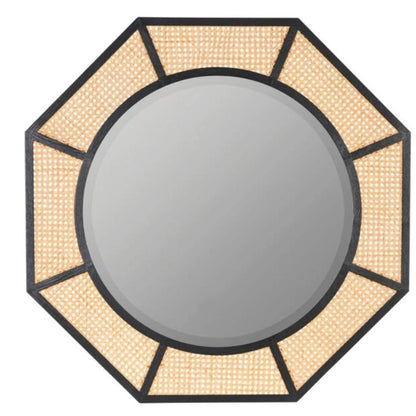 Handmade Cane Round Mirror