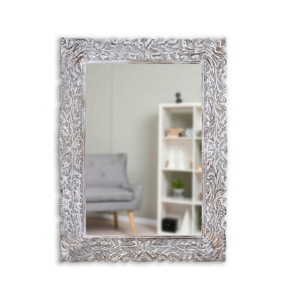 Hand Curved Antique Wooden Mirror