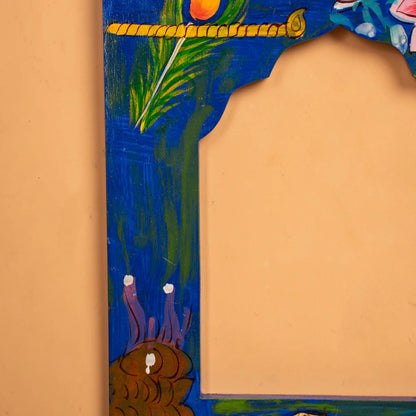 Wooden Hand Painted Photo Frame Blue