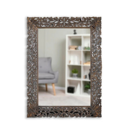 Hand Curved  Wooden Mirror