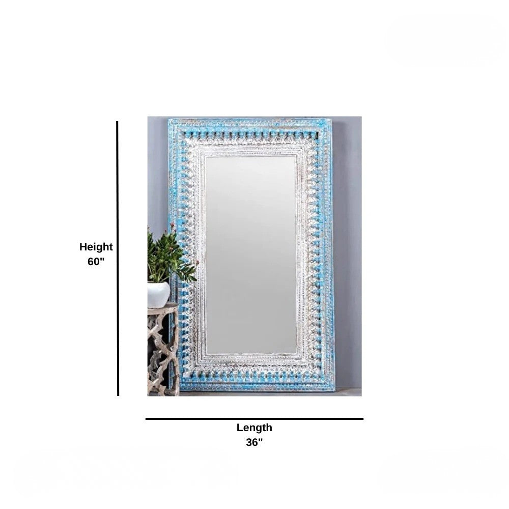 Hand Curved Antique Wooden Mirror