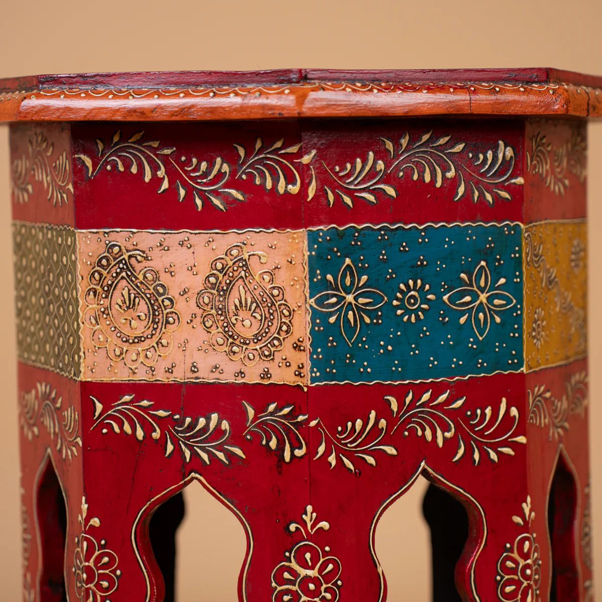 Vibrant Hand Painted Stool