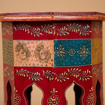 Vibrant Hand Painted Stool