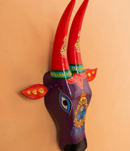 Hand Painted Cow Head red