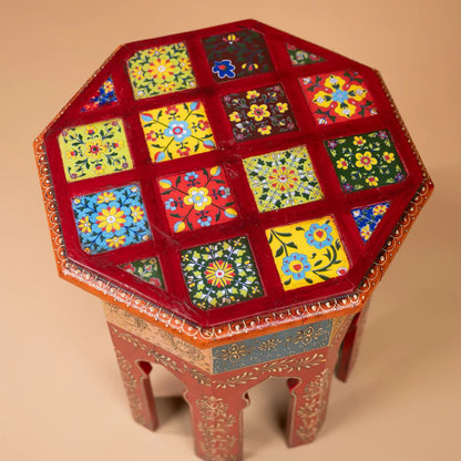 Vibrant Hand Painted Stool