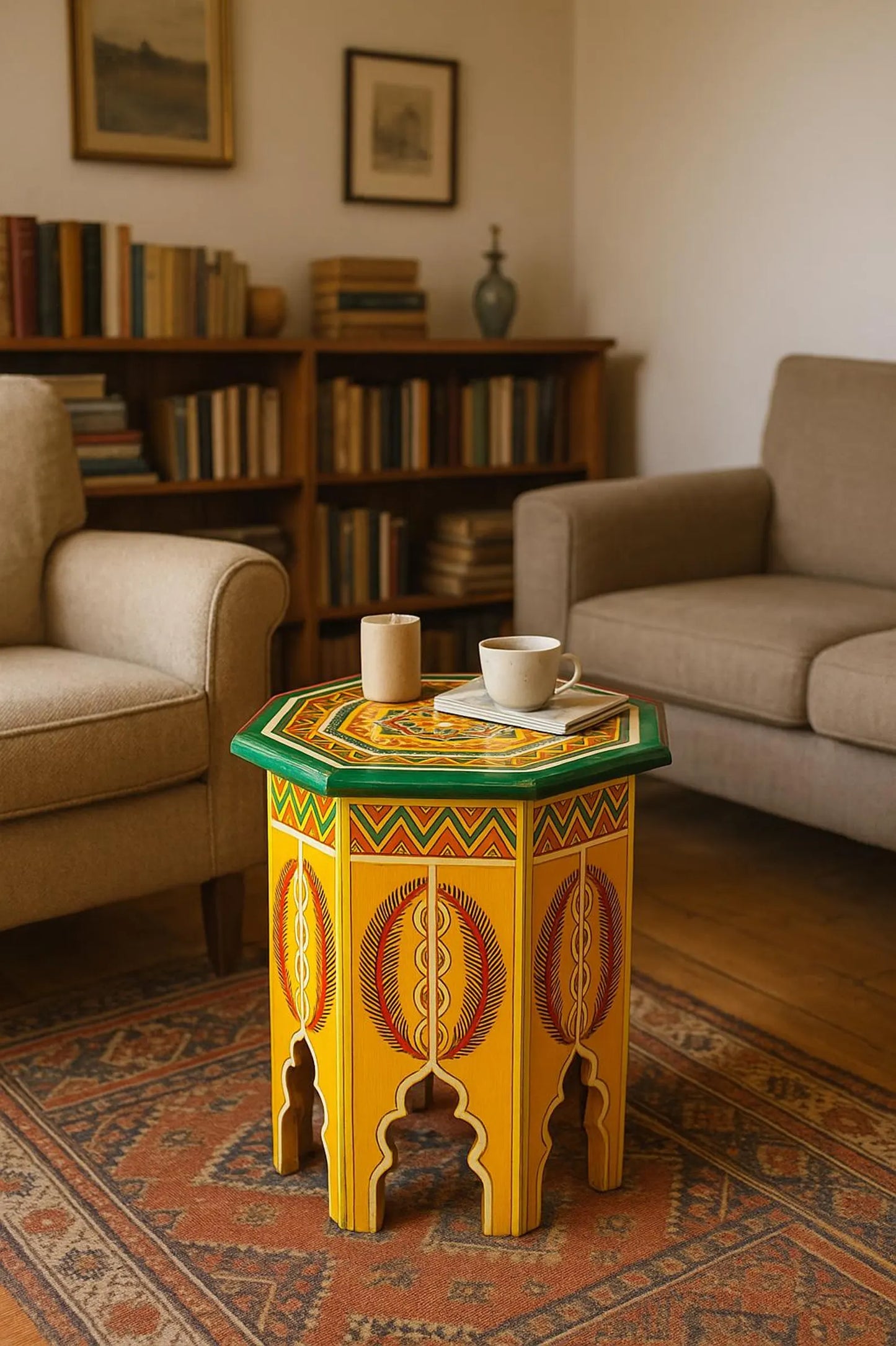 Handmade Moroccan Side Table – Hand-Painted with Traditional Art